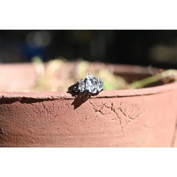 Alternative diamond engagement ring, raw stone rings, size 3 4 5 6 7 8 … - Picture 3 of 4